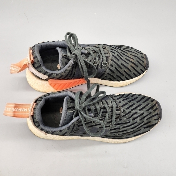 Adidas NMD R2 Women's Size 8 Utility Ivy Green Black White Peach Boost BA7259 - Picture 10 of 16